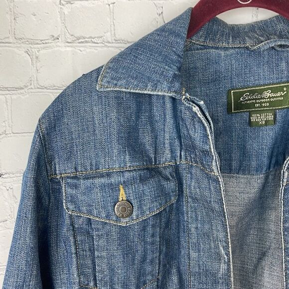 Eddie Bauer Jean Jacket Button Up Size XS - Picture 4 of 8